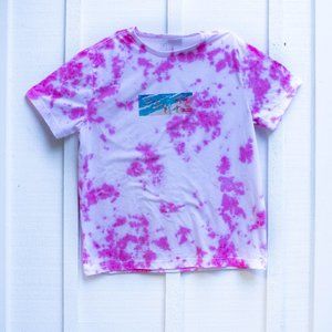 Pink Tie Dye & Printed Tee